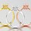 3D illustration three yellow, rose and white gold or silver traditional solitaire engagement diamond rings on a gray background